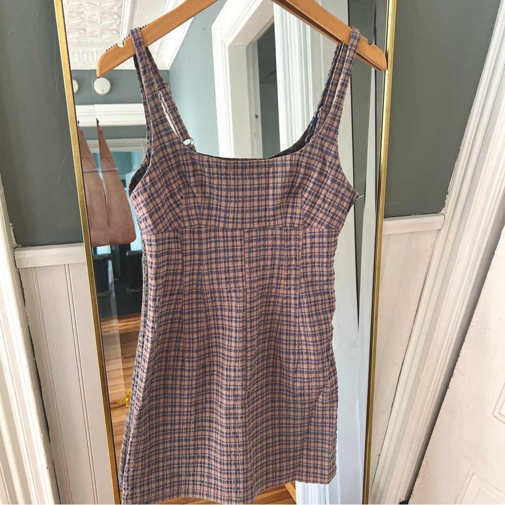 Urban Outfitters BDG Plaid Scoop Neck Mini Dress